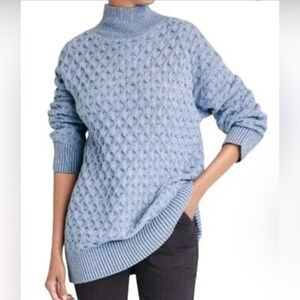 Knox Rose - Womens Mock Turtleneck Sweater - Blue - size S - new